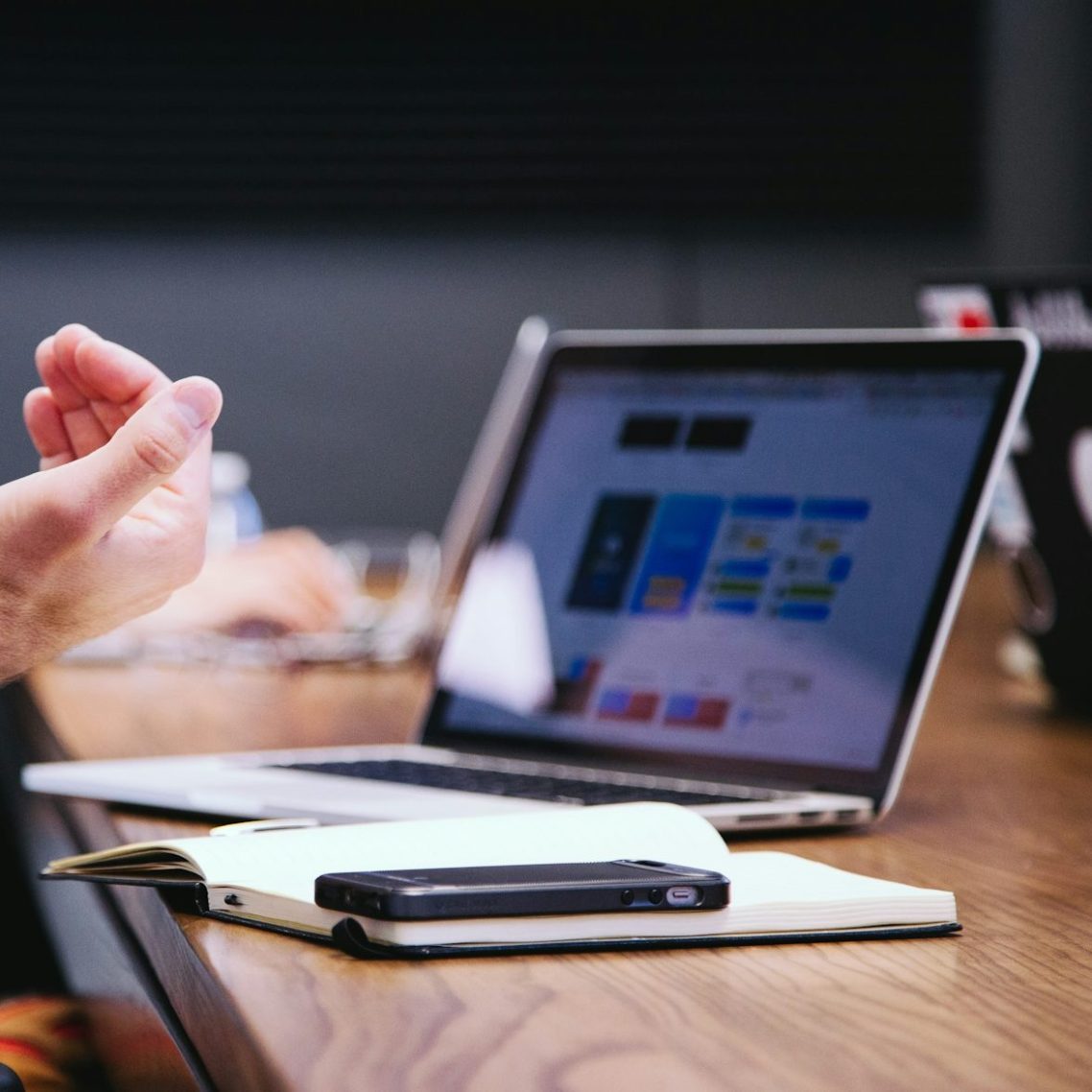 A laptop showing a website